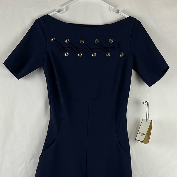 Chiara Boni Navy Luxury Designer Wide Leg Jumpsuit NWT 8 - Picture 3 of 16